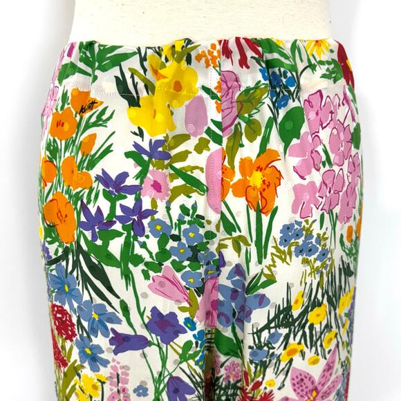 Gucci x Ken Scott Silk Twill Floral Pants Cropped XS Multicolor Flora - Picture 8 of 13